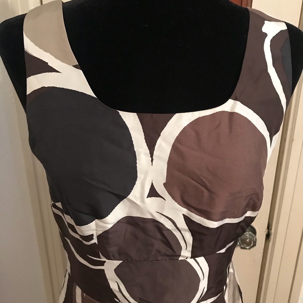 Brown mini dress Banana Republic tan silk - Picture 2 of 5